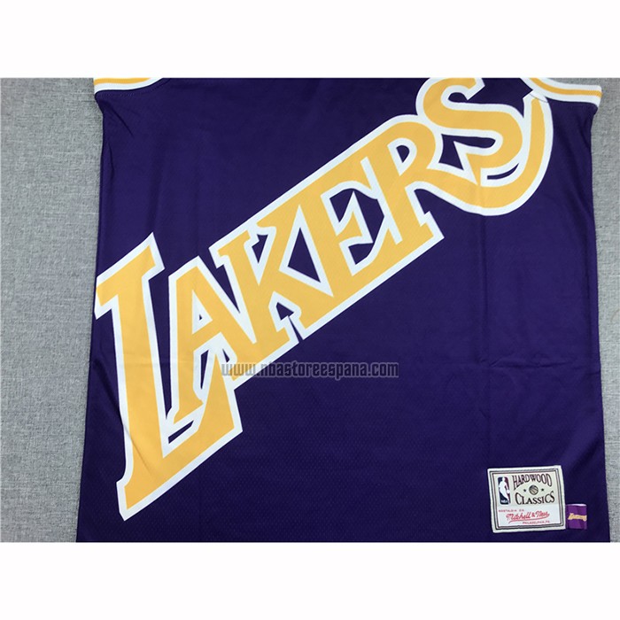 Camiseta Los Angeles Lakers Kobe Bryant NO 24 Mitchell & Ness Big Face Violeta